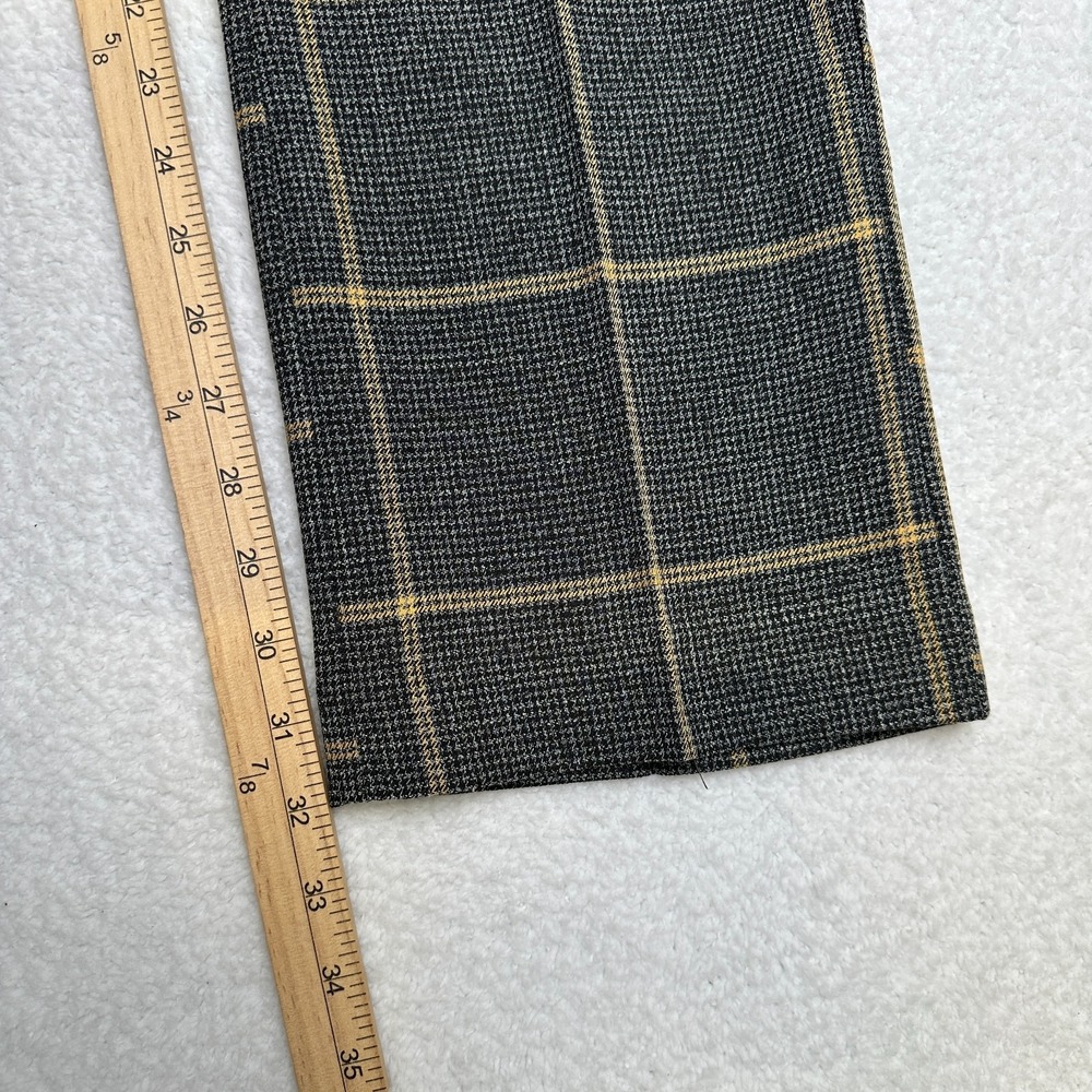 7th Avenue Design Studio Plaid Dress Pants Black‎ Gray Yellow Women's 12 - Picture 5 of 12
